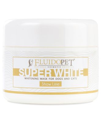FluidoPet Super White Whitening Mask 100ml - profesjonalna maseczka wybielająca szatę dla psów i kotów wystawowych