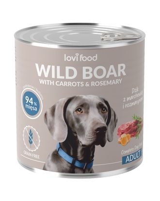 Lovi Food Wild Boar with Carrots - mokra karma dla psa, z dzikiem, marchewką i rozmarynem