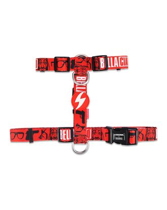 Dashi La Casa De Papel Bella Ciao Back Harness - regulowane szelki guard dla psa, motyw z serialu Dom z Papieru, czerwone