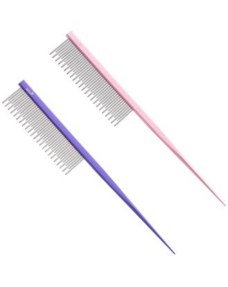 Blovi Rat Tail Comb Mixed 18 cm - metalowy grzebień ze szpikulcem, z mieszaną długością pinów
