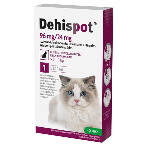 Dehispot 96mg/24mg - krople dla kota na pasożyty wewnętrzne, dla kotów o wadze 5-8kg