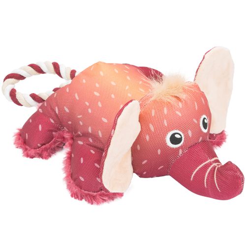 KONG Cozie Tuggz Elephant M/L - pluszowy słoń z liną, zabawka dla psa z piszczałką