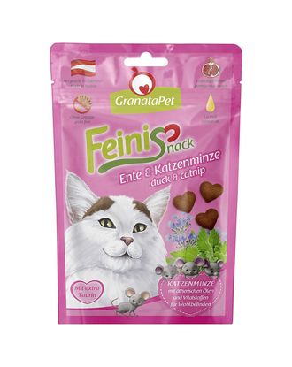 GranataPet FeiniSnack Duck & Catnip 50g - chrupiące smaczki dla kota, kaczka i kocimiętka