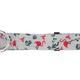 Flamingo Collar Samar Light Green - kolorowa obroża dla psa, regulowana, wzór flamingi, liście, jasnozielona