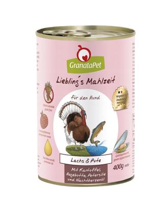 GranataPet Salmon & Turkey - bezzbożowa mokra karma dla psa, łosoś i indyk - 400g