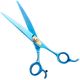 Geib Kiss Gold Blue Curved Scissors - wysokiej jakości nożyczki gięte z mikroszlifem i niebieskim wykończeniem