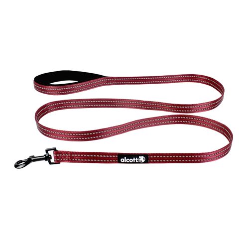 Alcott Adventure Leash 180cm Red - odblaskowa smycz taśmowa dla psa, czerwona