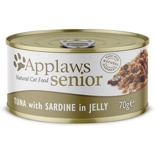 Applaws Cat Senior Tuna with Sardine in Jelly 24x70g - karma mokra dla kota seniora, tuńczyk z sardynką w galarecie