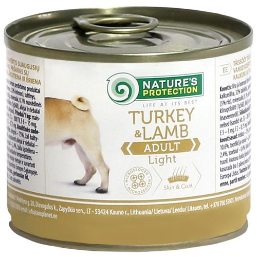 Nature’s Protection Adult Light Turkey & Lamb - mokra karma dla psów z nadwagą, z indykiem i jagnięciną, 200g