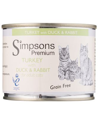 Simpsons Premium Cat Turkey, Duck & Rabbit - bezzbożowa mokra karma dla kota, indyk, kaczka i królik