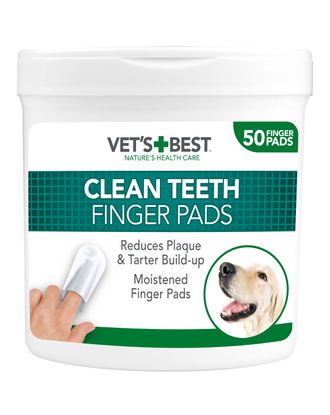 Vet's Best Clean Teeth Finger Pads 50szt. - jednorazowe, zakładane na palec czyściki do jamy ustnej zwierząt domowych