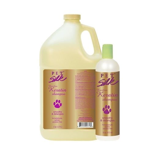 Pet Silk Brazilian Keratin Shampoo - nawilżający, wygładzający szampon dla psa i kota, z keratyną brazylijską i jedwabiem, koncentrat 1:16