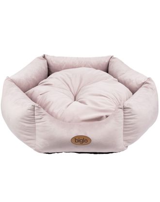 Blovi Bed Velur Love Pink L - eleganckie welurowe legowisko dla psa i kota, heksagon brudny róż