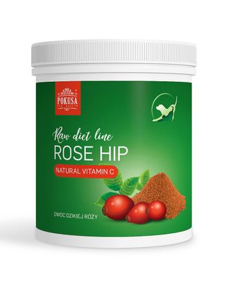 Pokusa RawDietLine Rose Hip - owoc dzikiej róży dla psa, kota, źródło wit. C, na odporność, w profilaktyce układu moczowego - 200g