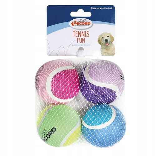 Record Dog's Tennis Balls 6,5cm - piłki tenisowe dla psa, zestaw 4 sztuk