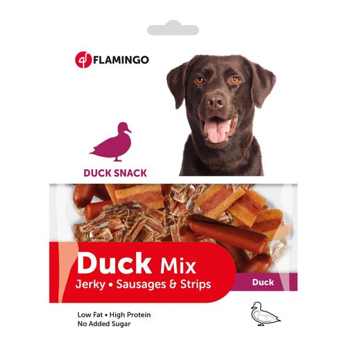 Flamingo Snacks Duck Mix 170g - przysmaki dla psa, miks kształtów, z kaczką i kurczakiem