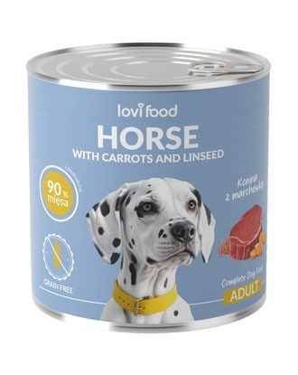 Lovi Food Horse with Carrots and Linseed 800g - mokra karma dla psa, z koniną, marchewką i siemieniem lnianym