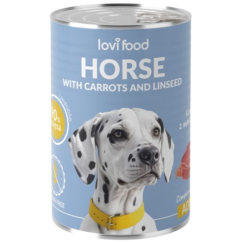 Lovi Food Horse with Carrots and Linseed 400g - mokra karma dla psa, z koniną, marchewką i siemieniem lnianym