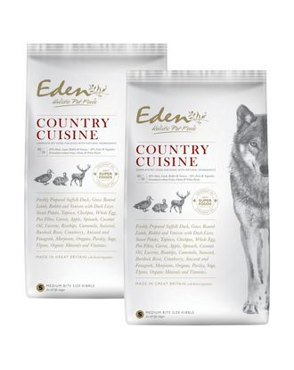 Eden Country Cuisine rozmiar S - karma dla psów małych ras z kaczką, jagnięciną, królikiem, dziczyzną - 2x 6kg
