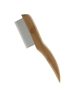 Mikki Bamboo Fine Anti-Tangle Comb - bambusowy grzebień z gęstym rozstawem zębów, obrotowe piny