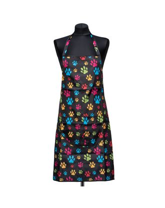 Blovi Black Grooming Apron - fartuszek groomerski czarny w kolorowe łapki, rozmiar uniwersalny