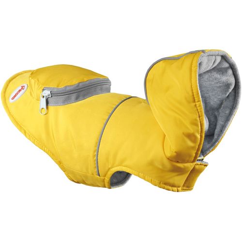 Record Alpine Coat - sportowa kurtka dla psa z kapturem i kieszonką, żółta