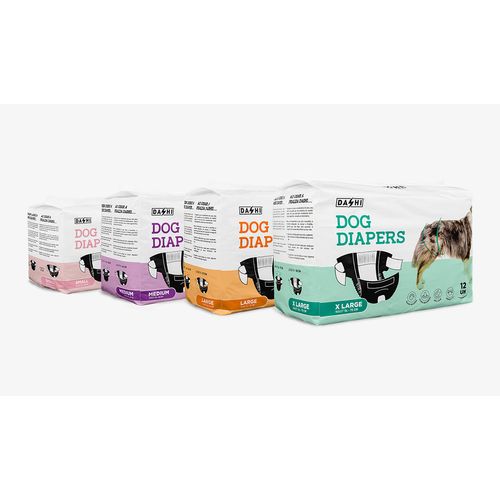 Dashi Dog Diapers 12szt. - pieluchy dla psa, psie pampersy, czarne