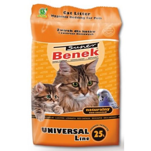 Super Benek Universal Line - uniwersalny żwirek dla kota, bentonitowy - 25L