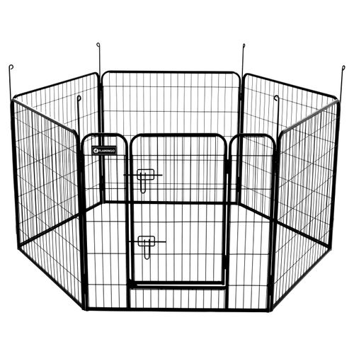 Flamingo Kennel Zecta Black - kojec dla psa, szczeniaka, z stabilną ramą, 6 paneli 79x80cm