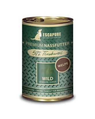 Escapure Puppy Wild 400g - mokra karma dla szczeniąt, dziczyzna i królik z warzywami, owocami 