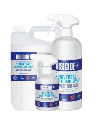 Disicide Plus+ Universal Disinfectant Spray - preparat do czyszczenia i dezynfekcji powierzchni, eliminujący nieprzyjemne zapachy