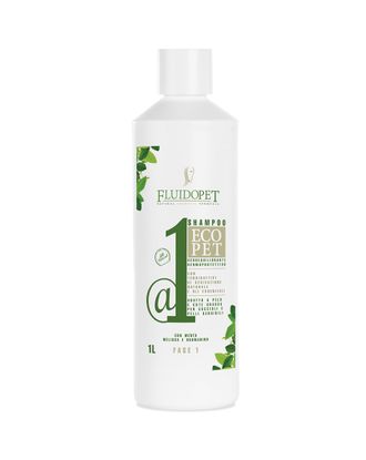 FluidoPet EcoPet @1 Sebum Regulator & Degreasing Shampoo - oczyszczający szampon dla psa, odtłuszczający szatę, regulujący wydzielanie sebum, koncentrat 1:5 -1L