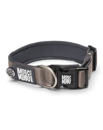 Max&Molly GOTCHA! Smart ID Matrix 2.0 Extra Wide Collar Stone - szeroka obroża dla psa z identyfikatorem QR, szara