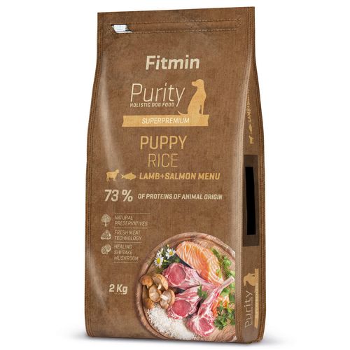 Fitmin Purity Rice Puppy Lamb & Salmon 2kg - karma dla dla szczeniąt, suk ciężarnych i karmiących, z jagnięciną, łososiem oraz ryżem