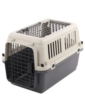 Flamingo Transport Cage Neto Dark Grey S - solidny transporter dla psa i kota, do 12 kg