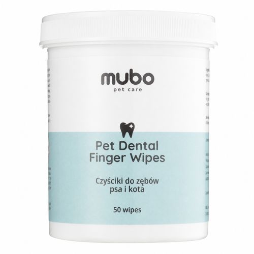 Mubo Pet Dental Finger Wipes 50szt. - jednorazowe czyściki do zębów psa i kota, nakładki na palec