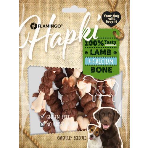 Flamingo Hapki Lamb Calcium Bone 150g - smaczki dla psa, kostki z wapnia oplecione jagnięciną