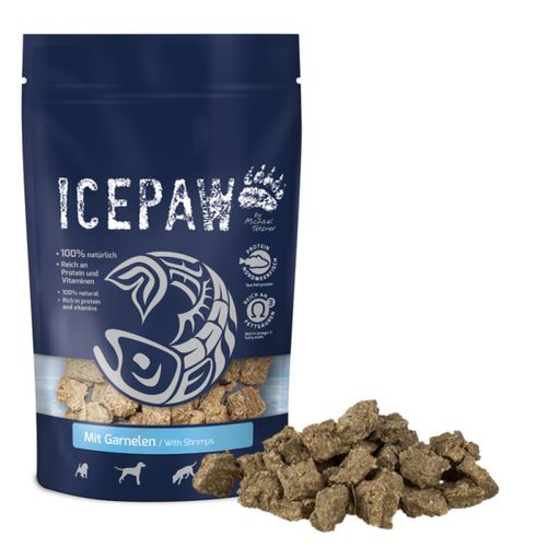 Icepaw With Shrimps 150g - naturalne przysmaki dla psa, białe ryby i krewetki