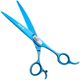 Geib Kiss Silver Blue Curved Scissors - wysokiej jakości nożyczki gięte z mikroszlifem i niebieskim wykończeniem