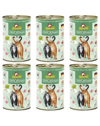 GranataPet DeliCatessen Venison Pur - bezzbożowa mokra karma dla kota, dziczyzna - 6x 400g