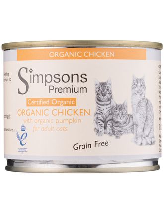 Simpsons Premium Cat Organic Chicken with Pumpkin - bezzbożowa mokra karma dla kota, kurczak z dynią