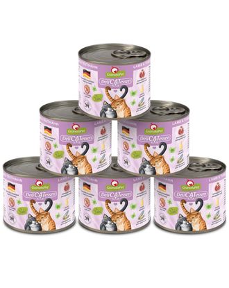 GranataPet DeliCatessen Lamb & Turkey - bezzbożowa mokra karma dla kota, jagnięcina i indyk - 6x 200g