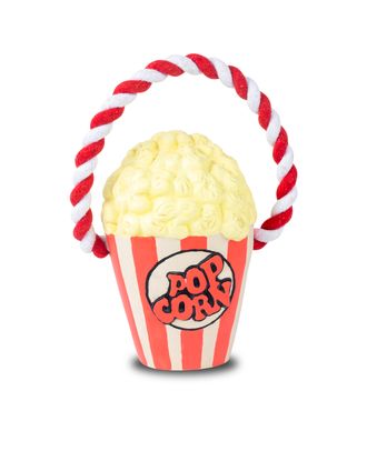 Max&Molly Pop the Corn - zabawka dla psa z liną, lateksowy kubełek popcornu z piszczałką