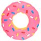 JK Animals Vinyl Donut 14cm - donut z piszczałką, gumowa zabawka dla psa
