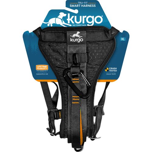 Kurgo Enhanced Strength Tru-Fit Smart Harness Black - szelki samochodowe dla psa, czarne
