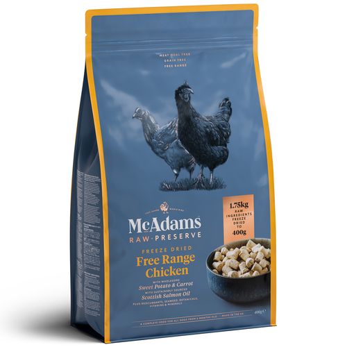 McAdams Freeze Dried Free Range Chicken - liofilizowana karma dla szczeniaka i psa dorosłego, kurczak z warzywami