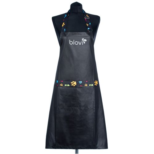 Blovi Paw Strap Grooming Apron - czarny fartuszek groomerski z elementami w łapki, uniwersalny