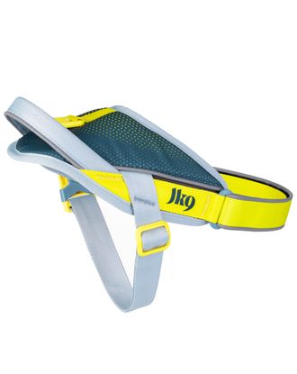 Julius-K9 Street Harness Sky Gray & Neon Lime - uprząż dla psa, szelki miejskie, neonowo-szare