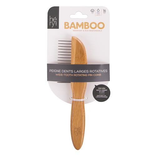 Hery Bamboo Wide-Tooth Rotating Pin Comb - grzebień dla psa, kota długowłosego, z obrotowymi ząbkami