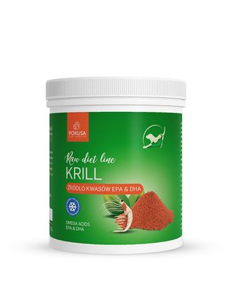Pokusa RawDietLine Krill - liofilizowana mączka z kryla dla psa i kota, źródło kwasów Omega, EPA i DHA - 150g